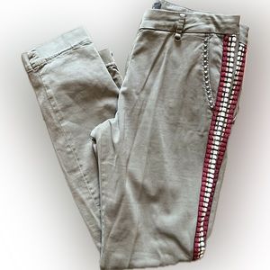 MASON'S Side Stripe SLIM WOMAN Stretch CHINO PANTS ITALY 42